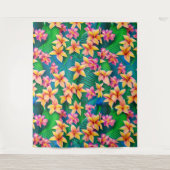 ハワイアン熱帯花模様 タペストリー (正面)