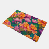 ハワイアン熱帯花模様 ドアマット (アングル)