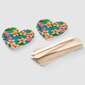 ハワイアン熱帯花模様 ハンドファン (組立なし)