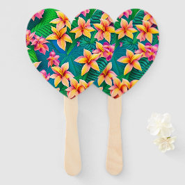 ハワイアン熱帯花模様 ハンドファン