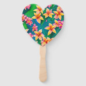 ハワイアン熱帯花模様 ハンドファン (正面)