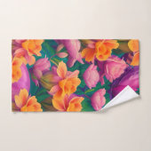 ハワイアン熱帯花模様 バスタオルセット (ハンドタオル)