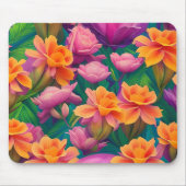 ハワイアン熱帯花模様 マウスパッド (正面)