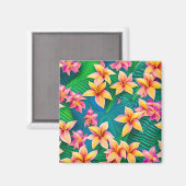 ハワイアン熱帯花模様 マグネット (正面/裏面)