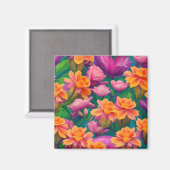 ハワイアン熱帯花模様 マグネット (正面/裏面)