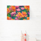 ハワイアン熱帯花模様 横断幕 (インサイチュ)