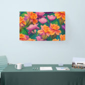 ハワイアン熱帯花模様 横断幕 (トレードショー)