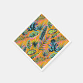 ハワイアン熱帯葉植物プリントパターン スタンダードカクテルナプキン (角)