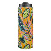 ハワイアン熱帯葉植物プリントパターン タンブラー (正面)