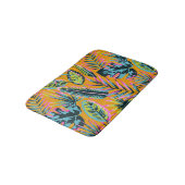 ハワイアン熱帯葉植物プリントパターン バスマット (アングル)