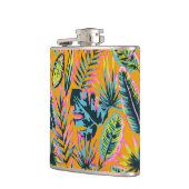 ハワイアン熱帯葉植物プリントパターン フラスク (左)