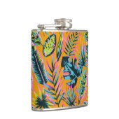 ハワイアン熱帯葉植物プリントパターン フラスク (右)