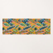 ハワイアン熱帯葉植物プリントパターン ヨガマット (正面(横))