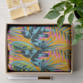 ハワイアン熱帯葉植物プリントパターン 薄葉紙 (ギフト)