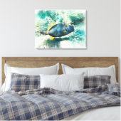 ハワイアン熱帯魚の水の色ハワイフィッシュ キャンバスプリント (インサイチュ (寝室))