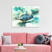 ハワイアン熱帯魚の水の色ハワイフィッシュ キャンバスプリント (インサイチュ (リビング))