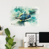 ハワイアン熱帯魚の水彩 – フィレフィッシュ ポスター (ホームオフィス)