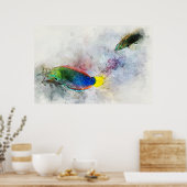 ハワイアン熱帯魚の水彩 – ラッセ ポスター (キッチン)