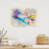 ハワイアン熱帯魚の水彩 – Parrotfish ポスター (キッチン)