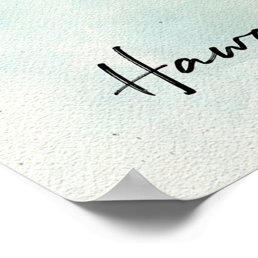 ハワイアン熱帯魚の水色 – バターフライ ポスター (角)