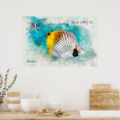 ハワイアン熱帯魚の水色 – バターフライ ポスター (キッチン)