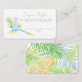 ハワイアン熱帯鳥ベビーシャワーおむつラッフル エンクロージャーカード