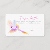 ハワイアン熱帯鳥ベビーシャワーおむつラッフル エンクロージャーカード (正面)