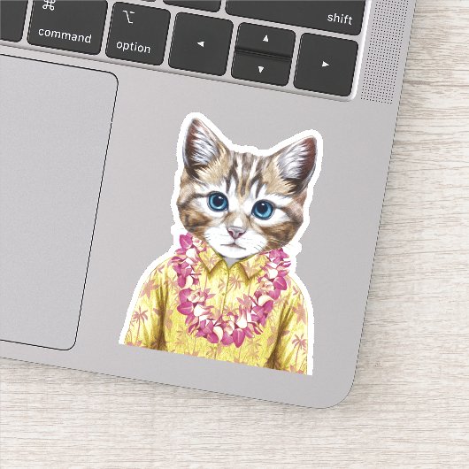 ハワイアン猫 シール (詳細)