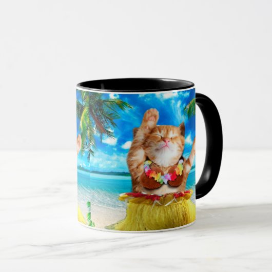 ハワイアン猫 マグカップ (正面右)
