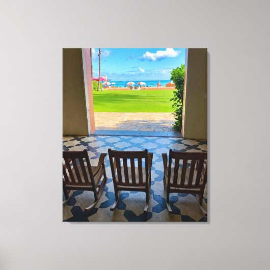 ハワイアン王室のホテル キャンバスプリント (正面)