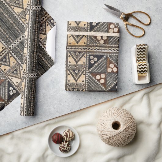 ハワイアン結婚のタパクロス ラッピングペーパー (クラフト)