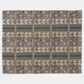 ハワイアン結婚のタパパターン フリースブランケット (正面(横))