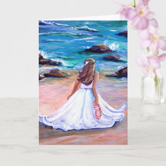 ハワイアン結婚アロハグリーティングカード カード (蘭)