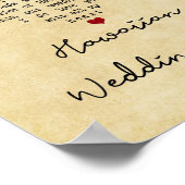 ハワイアン結婚ズ曲ヴィンテージハートソング歌詞 ポスター (角)