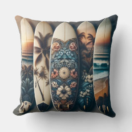 ハワイアン絵を描サフボード クッション