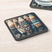 ハワイアン絵を描サフボード コースター (左側)