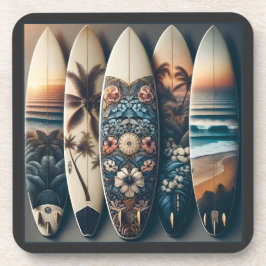 ハワイアン絵を描サフボード コースター