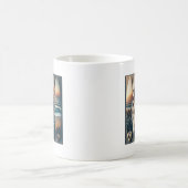 ハワイアン絵を描サフボード コーヒーマグカップ (中央)