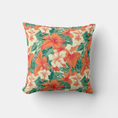 ハワイアン美観熱帯花パターン クッション (正面)