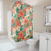 ハワイアン美観熱帯花パターン シャワーカーテン (インサイチュ)