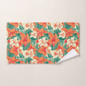 ハワイアン美観熱帯花パターン バスタオルセット (ハンドタオル)