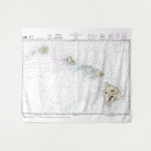 ハワイアン航海の諸島図19004 タペストリー (正面(横))