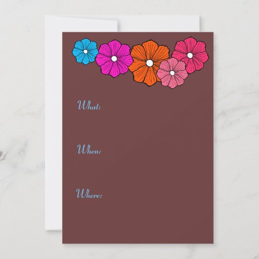 ハワイアン花招待状 招待状 (裏面)