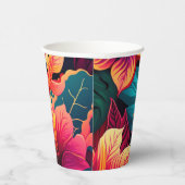 ハワイアン花鮮やかなフローラの熱帯パターン 紙コップ (右)