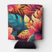 ハワイアン花鮮やかなフローラの熱帯パターン 缶クーラー (裏面)