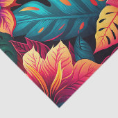 ハワイアン花鮮やかなフローラの熱帯パターン 薄葉紙 (詳細)