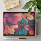 ハワイアン花鮮やかなフローラの熱帯パターン 薄葉紙 (ギフト)