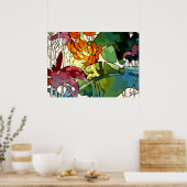 ハワイアン花 ポスター (キッチン)