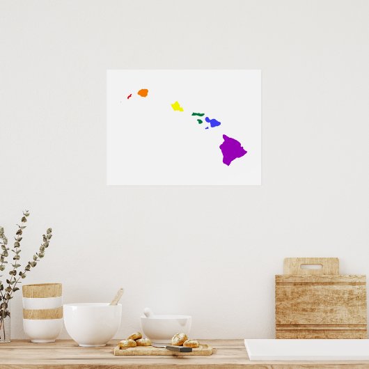 ハワイアン虹 ポスター (キッチン)