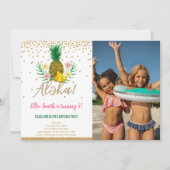 ハワイアン誕生日キッズフォト招待状 招待状 (正面)